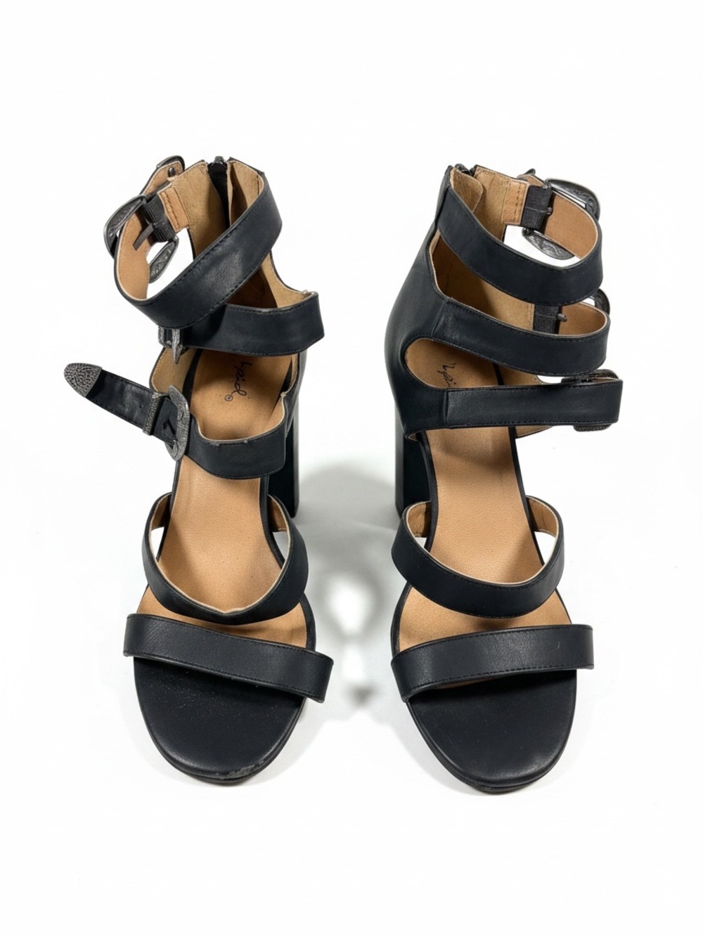 Women’s Black Strappy Block Heel Sandals